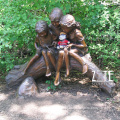 Outdoor garden life size metal bronze children statue for sale